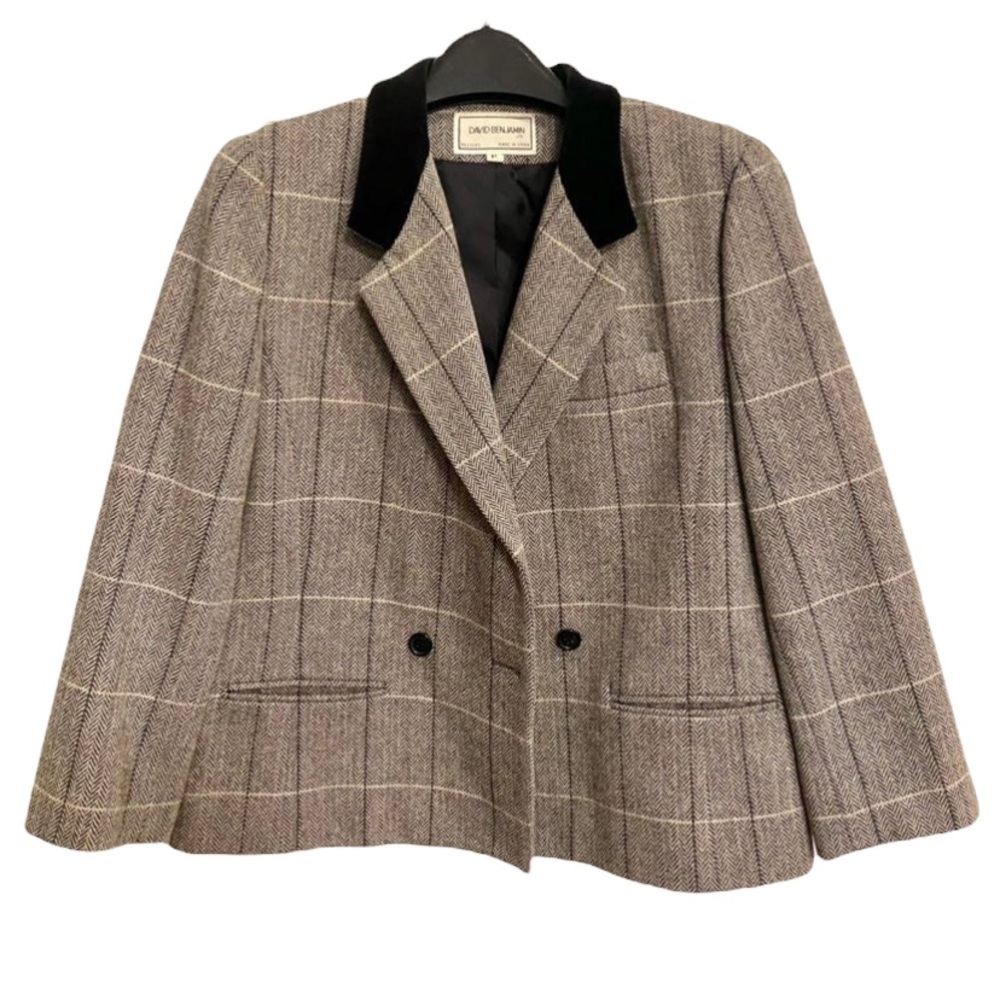 Vintage 80s David Benjamin plaid blazer